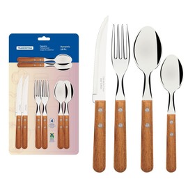 Tramontina 22399/003 TRAMONTINA Wooden Tableware Set of 16 Natural Wood Made in Brazil Dynamic