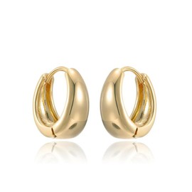 Salanda Gold Hoop Earrings for Women,Small Huggie 18K Gold Plated Earring Hypoallergenic Gold Earrings for Women Girls 020/12mm