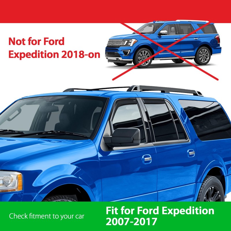 Goodyear Shatterproof in-Channel Window Deflectors for Ford Expedition 2007-2017, Rain
