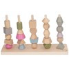 Stack Matching Set Educational Wood with 10 Cards Geometric Shape