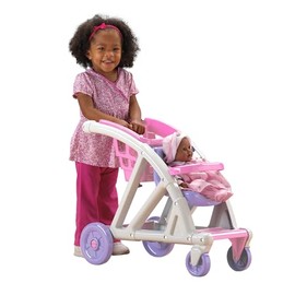 American Plastic Toys Shop with Me Stroller for Toddlers & Kids Ages 2 and Up | 2-in-1 Stroller and Shopping Cart | Made in USA from Safe Plastics | Learn Imaginative Roleplay and Motor Skills