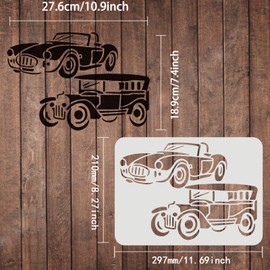 FINGERINSPIRE Car Stencil 11.7x8.3inch Sport Car Stencil Reusable Roadster Painting Template for Decoration Classic Cars Drawing Stencil Car Stencil for Painting on Wood, Fabric, Paper, Wall