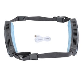 Wearable Waist Fan, 5000mAh Rechargeable Waist Fan, 3 Speeds Adjustable Ice Compress Powerful Belt Fan, Wide Angle Vent, for Travel Outdoor Sports Hiking Fishing (Dark Gray)