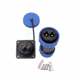 HangTon TY28 2 Pin 45A Aviation Waterproof Power Connector Male Female Cable Plug Socket Screw Crimp Solderless Quick Disconnect for Outdoor Solar Truck Device