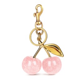 OVRUNS Cherry Bag Charm Women Cute Cherries Keychain Sparkling Purse Charms Pendant for Handbag Wallet Car Phone