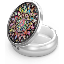 Hion Pill Box, Small round Pill Case, Portable Travel Pillbox for Pocket & Purse3 Co