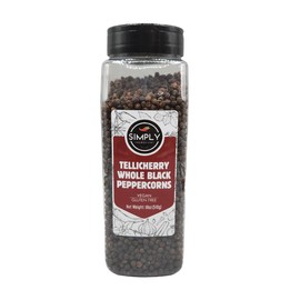 Simply Ingredient Tellicherry Whole Black Peppercorns, 18oz (510g), Black Pepper Grinder Refill, Non- GMO