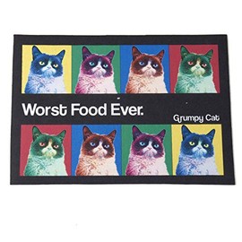 PetRageous Grumpy Cat Designs G16113 Pop Art Non-Slip Plastic Placemat 19" x 13", Multi