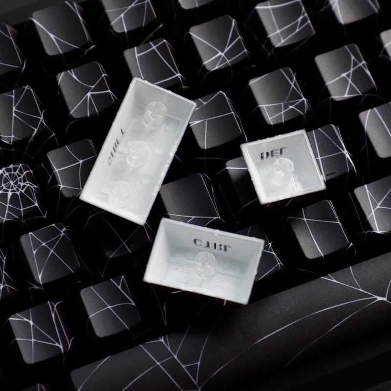 YMDK 134 Spider Web Shine Through Keycaps Cool Side-lit Cherry
