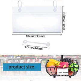 Xiaozuoyue Clear Wire Shelf Label Holders, 10 x 5.5 cm, 50-Pack, PVC Price Tag Display Clips for Retail Baskets