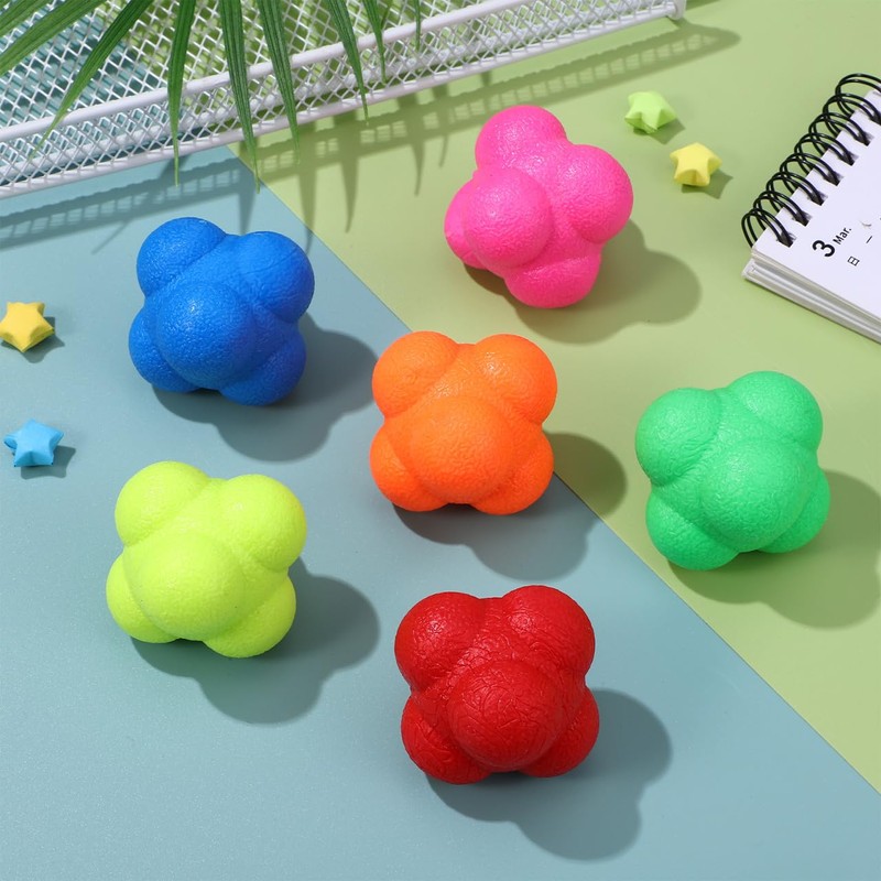 SOIMISS 6 Pcs Reaction Bounce Balls Set, Reflex Reaction Balls