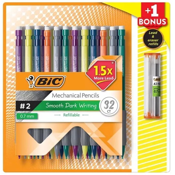 BIC Matic Grip Mechanical Pencil 32 Ct 0.7mm #2 Assorted