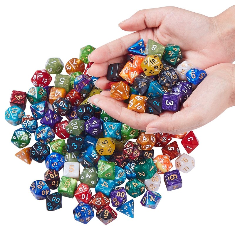 QMay DND Dice Set 20 X 7 Polyhedral Dice (140pcs)
