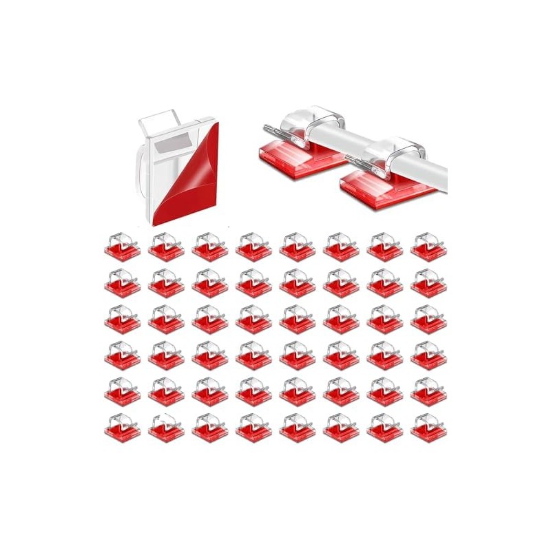 50 Piezas Clips Organizador de Cables Autoadhesivo, Transparente