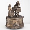 Bronzed Mozart Playing Piano Spinning Music Box