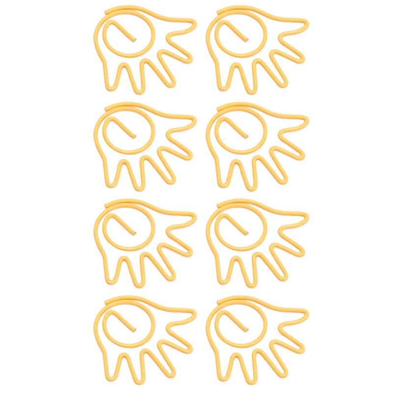 100Pcs Paper Clip Metal Hand Shaped Design Rustproof Paperclip Decoration