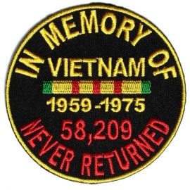 IN MEMORY OF VIETNAM VETERANS NEVER RETURNED PATCH