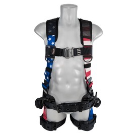 Frontline 110CTB-AM-XL-2X Combat™ Lite Camouflage Full Body Harness (Size:XL-2X) | Suspension Trauma Straps|Amerian Flag Style| OSHA & ANSI Compliant