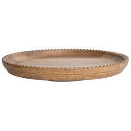 Creative Co-Op Wood Carved Scalloped Edge, Natural Lazy Susan