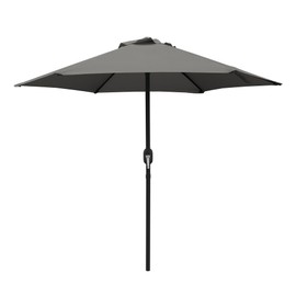 MAYPEX 7.5 Ft Patio Umbrella with Crank Weather Resistant Outdoor Umbrella Durable 6 Sturdy Steel Ribs Outdoor Market Umbrella for Deck Garden Pool Yard Cafe, Dark Grey