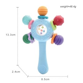 Montessori Sensory Toys Baby Rattle Teething Ring for 0-6 6-12 Months BPA-Free Teething and Grasping Toy Early Education Newborn Infant Learning Development Toy Gifts