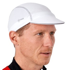 Tough Headwear Cycling Cap - Helmet Liner - Brim for Bike Helmet - Men & Women White