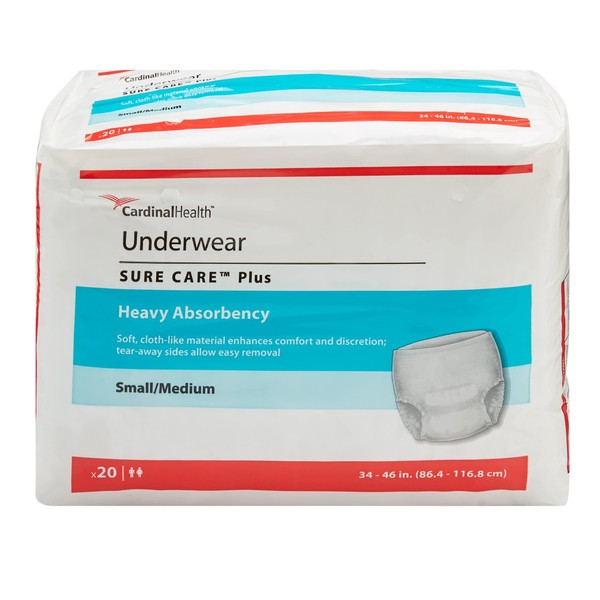 Surecare Protective Underwear Extra Absorbency Size Small/Medium (Bags of 20)