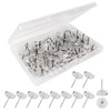 50 Pack Clear Push Pins, Flat Thumb Tacks, Pushpins for