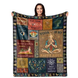 PAZISOL Yoga Gifts for Women, Yoga Gifts, Funny Yoga Gifts for Yoga Lover, Yoga Gifts for Yoga Instructor Teacher, Pilates Lover Gifts Ideas for Women Birthday, Zen Meditation Gifts 60"X50" Blanket