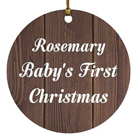 Designsify Christmas Tree Decoration, Rosemary Baby's First Christmas, Circle Ornament D, Gifts for Birthday Anniversary Valentines Mom Mothers Fathers Day Party, to Men Women Him Her Friend Mom