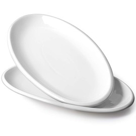 DOWAN 16" Serving Platters, Serving Platters for Wedding, Large Oval Porcelain Serving Tray for Entertaining, Dinner Platters for Serving Food Appetizers Meat, Serving Dishes for Parties, Set of 2