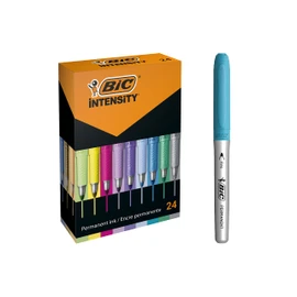 Bic Marking Permanent Markers - Assorted Intense/Pastel/Metallic Colours, Assorted Colours, Box of 24