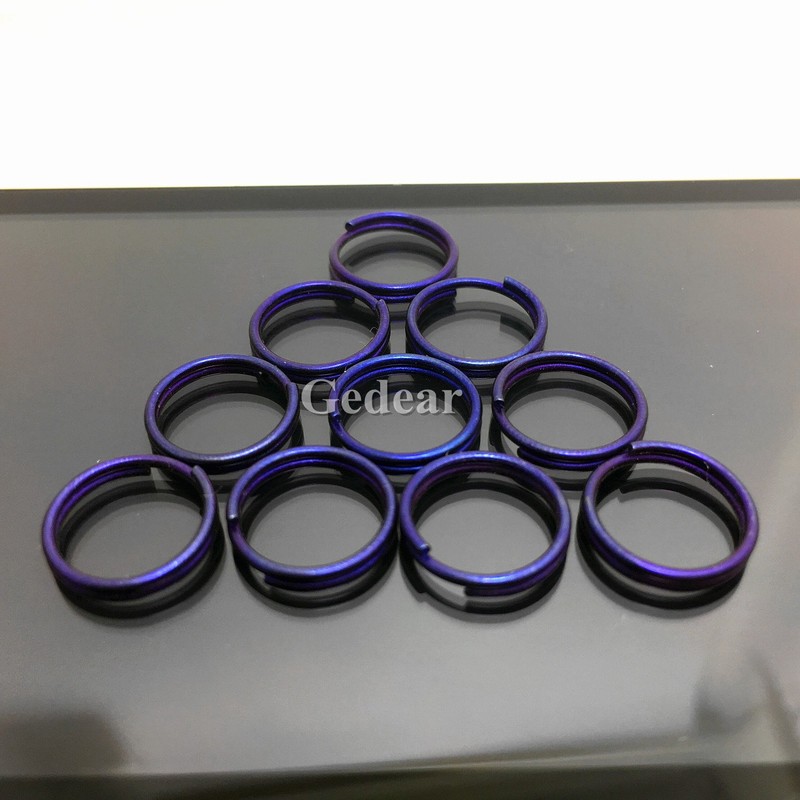 TIKING 10pcs/lots 0.47"/12mm Micro Titanium Ti Split Key Ring Keychain