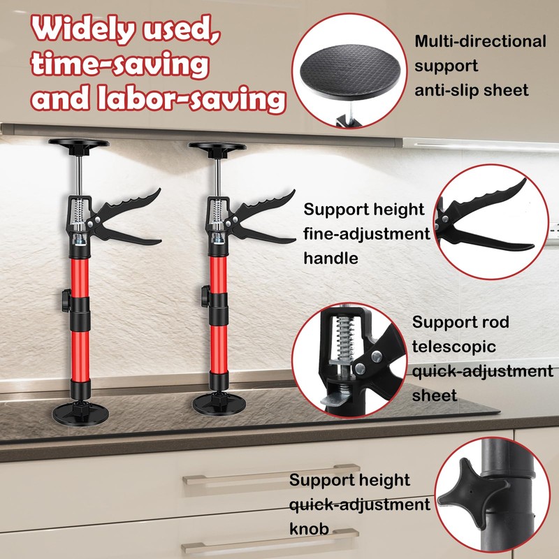 2 Pack Cabinet Jacks for Installing Cabinets, 20" to 45"