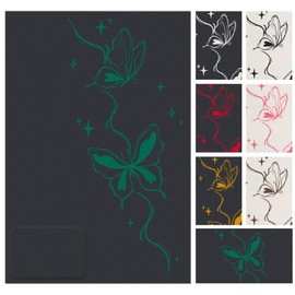 Black-Green Blank Leather/Leatherette Patches/Sheets for Laser Engraving Hats Iron-on with Heat Press Adhesive Backing,Laserable Faux Pu Leather Material Supplies (5 Pcs/Package)