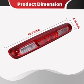 GZZTORES 3rd Third Brake Light High Mount Stop Light Cargo Lamp, Compatible with GMC Sierra Chevy Silverado 25890530 Led Lamp Red Housing Third Brake Light