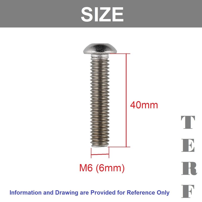 TERF® M6 X 40mm Hex Socket Cap Button Head Machine