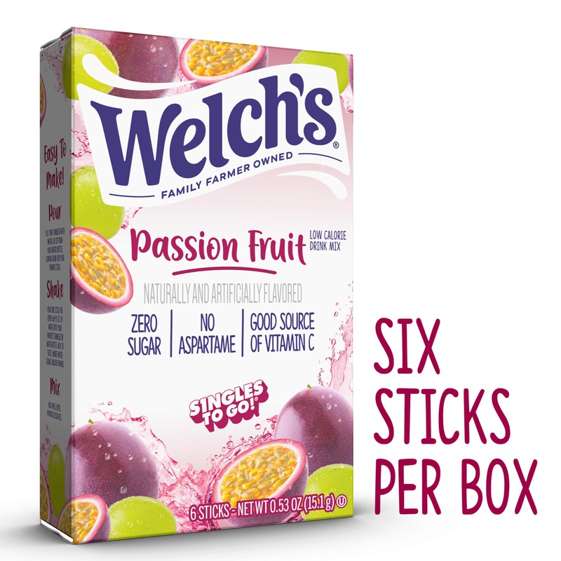 Welch's Singles To Go Water Drink Mix - Passion Fruit