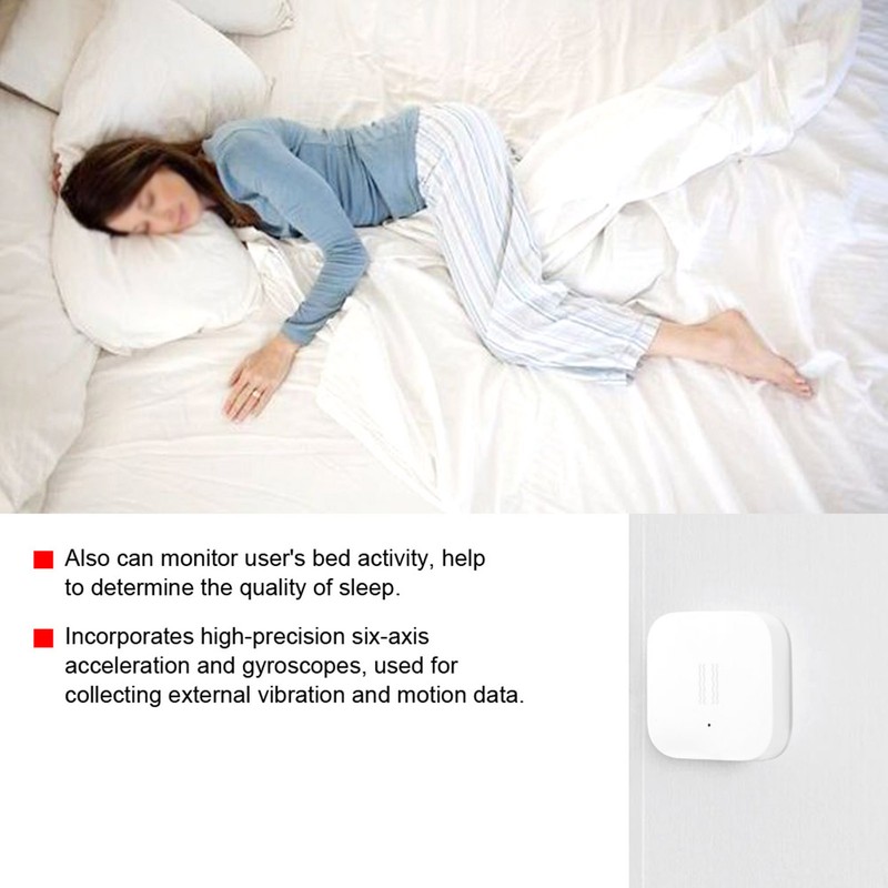Smart Vibration Sensor ZigBee Shock Sensor for Home Safety White
