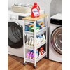 OKZEST Utility Slim Storage Cart, 4-Tier Narrow Bathroom Organizers and