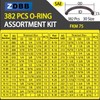ZDBB 382 Pieces 30 Sizes SAE Viton O Ring Assortment