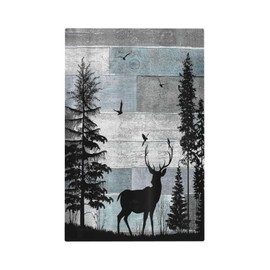 Forest Cabin Deer on Wooden Board 1 Gang No Device Light Switch Cover Decorative Country Farmhouse Single Blank Electrical Wall Plate Rustic Lodge Switchplate Faceplate for Bathroom Bedroom Decor