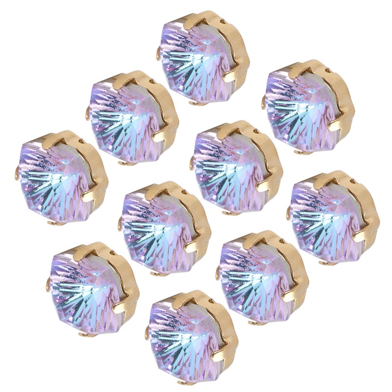 10Pcs Sewing Claw Diamond Fat Square Glass High Top Clothing