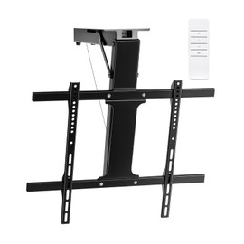 Electric Ceiling TV Mount with Remote - Motorized Ceiling TV Mount for Flat and Pitched Roof，32 to 70 Inch Flat and Curved Screen TVs (Black)