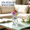 YcsRnn Crystal Flower Ornament, 3D Multicolor Glass Flowers with Base