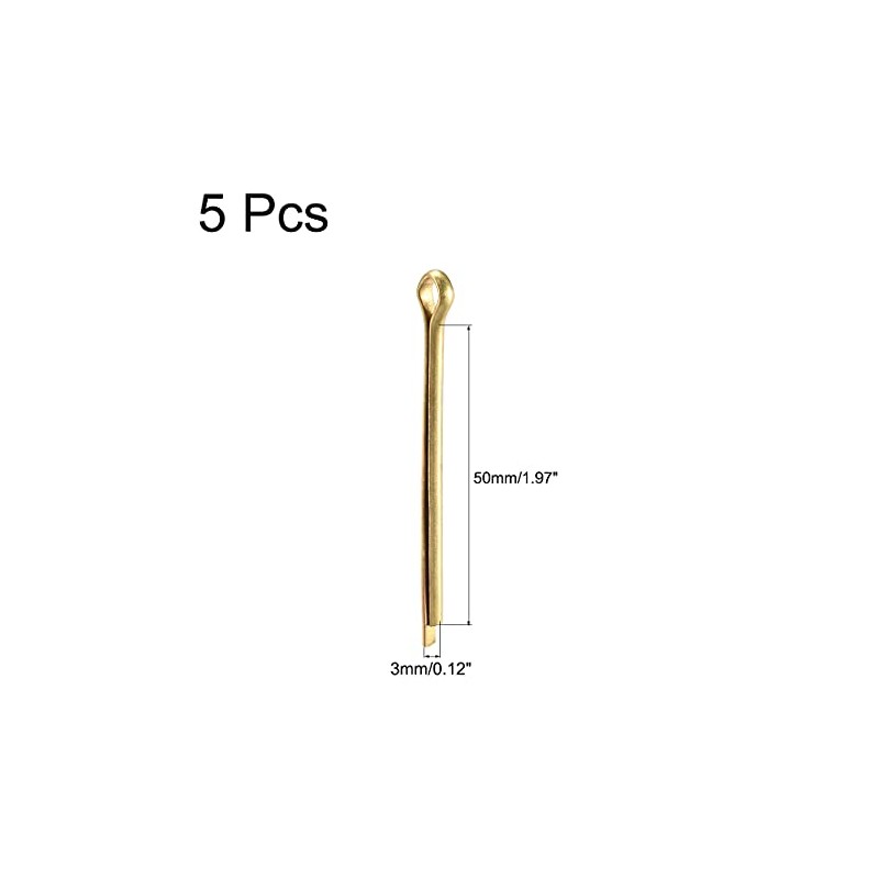 sourcing map Split Cotter Pin - 3mm x 50mm (1/8