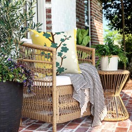 wtisan Cushion Cover 45 x 45 cm Decorative Outdoor Cushion Balcony Decoration Breathable Leaves and Flowers Cushion Cover for Sofa Living Room Garden Balcony Pack of 4