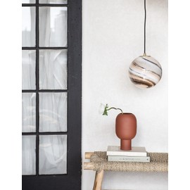 Bloomingville Textured Decorative Metal Flower Vase, Sienna