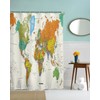 goodbath World Map Shower Curtain, Waterproof Anti Mould Polyester Bathroom