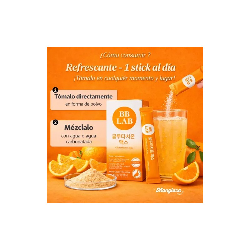 Glutatión BB LAB Glutathione Max en Polvo, con Colágeno Marino